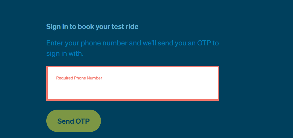 test ride phone number