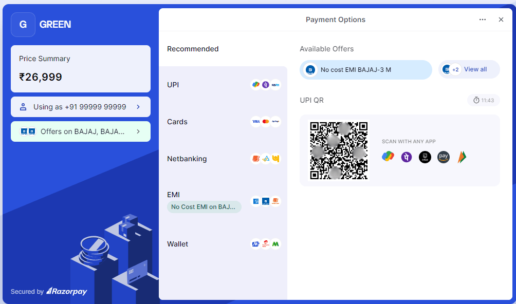 green udaan payment page